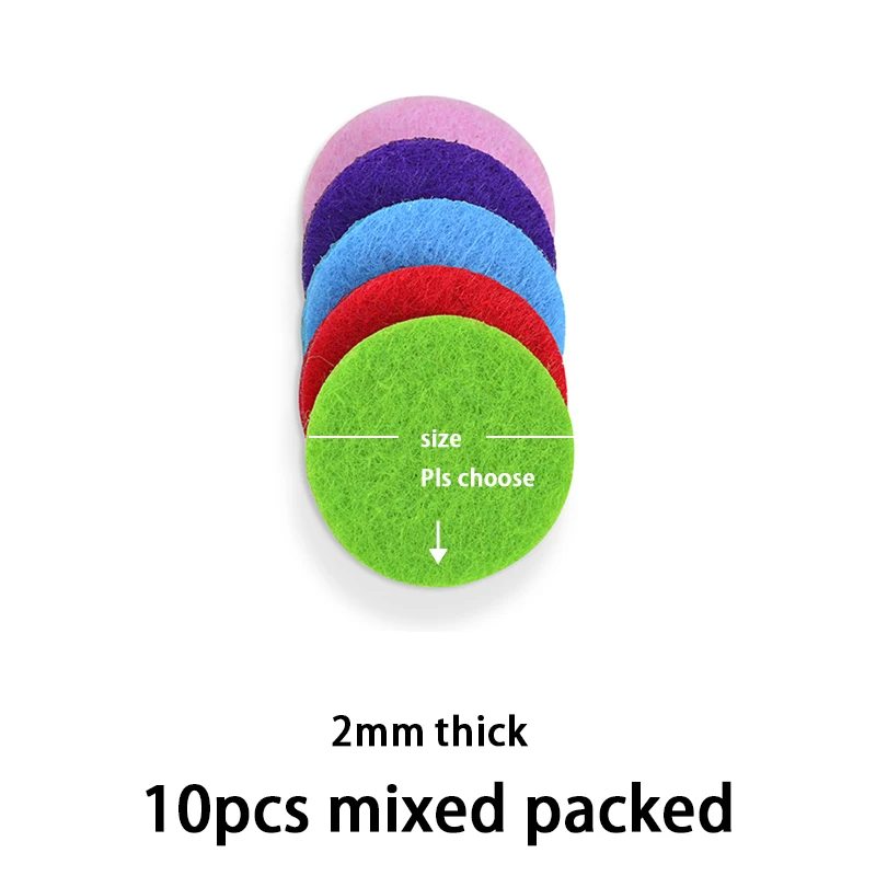 10pcs Random Mixed 10 шт Смешанные Красочные толстые эфирные масла диффузор кулон парфюм ароматерапия пополнения войлочные подушечки для диффузора ожерелье - Цвет: 10pcs Random Mixed