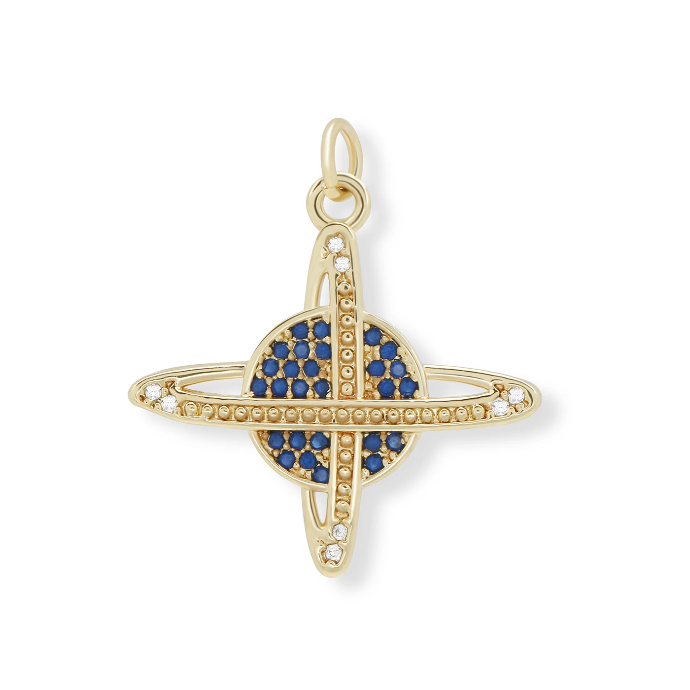 

Enamel Zirconia CZ Sun Trendy Blue Planet Geometric Flower Connectors Pendant For DIY Jewelry Making Earrings Necklace Supplies