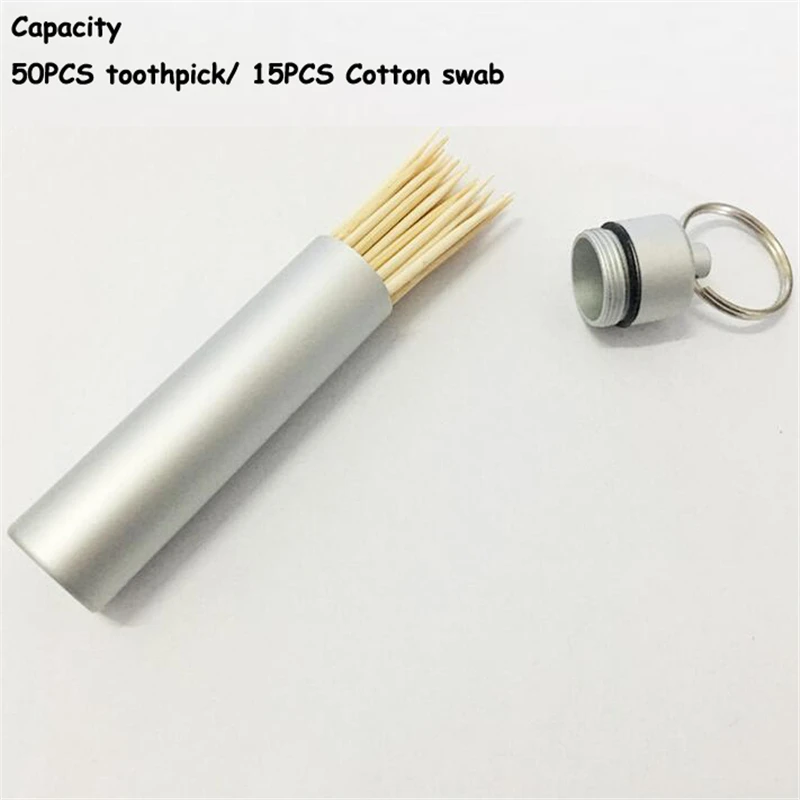 

Waterproof Pocket Toothpick Holder Seal Bottle Eco-Friendly Ultralight Portable Aluminum Alloy Pill Case Container For Travel