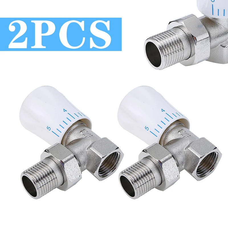 

Brass Thermostatic Radiator Valve 5 Temperature Settings Angle Type Angle Thermostat Control Valve Heating Special Valve Copper