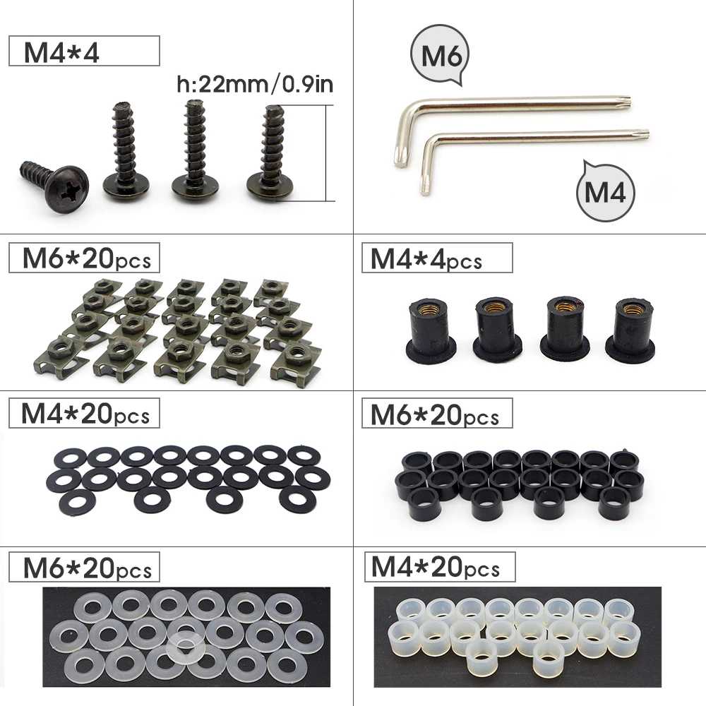 

M4 m6 Motorcycle Fairing Screw Bolt Windscreen Screw For bmw r1250gs v-strom burgman 400 gsxr 750 honda nc750x vespa cafe racer