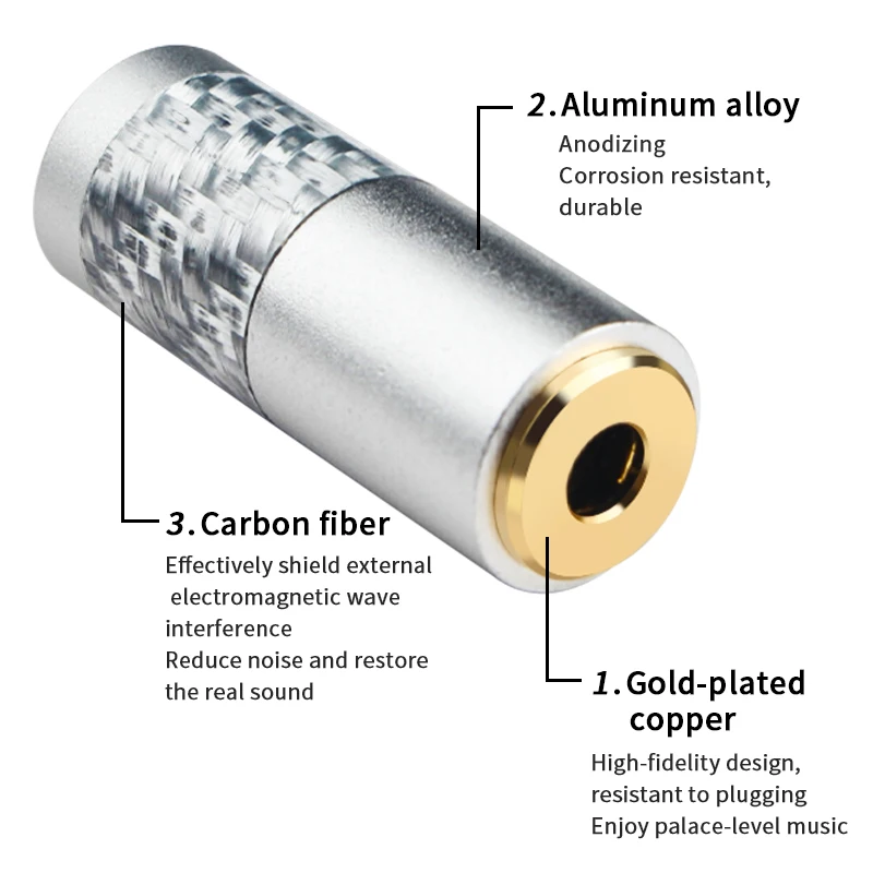 4 шт. 3 5 мм гнездо углеродное волокно Алюминиевый сплав чистая медь позолоченный