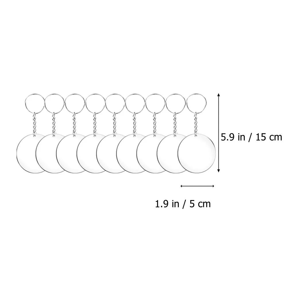 

96pcs Acrylic Transparent Circle Discs Set Key Chains Clear Round Acrylic Keychain Blanks Keychain For DIY Accessories Kit Rings
