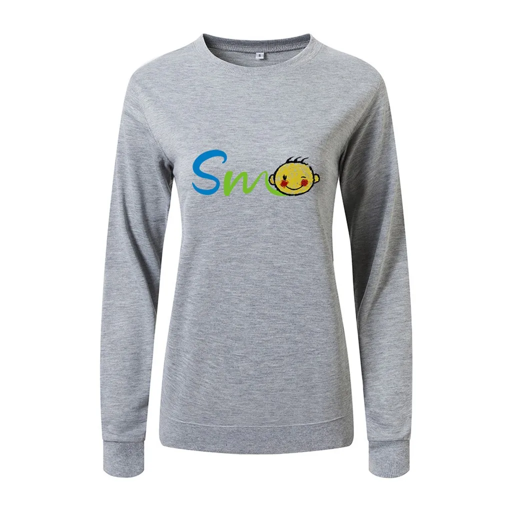 SAGACE Женская толстовка с принтом животных круглым вырезом и длинными рукавами