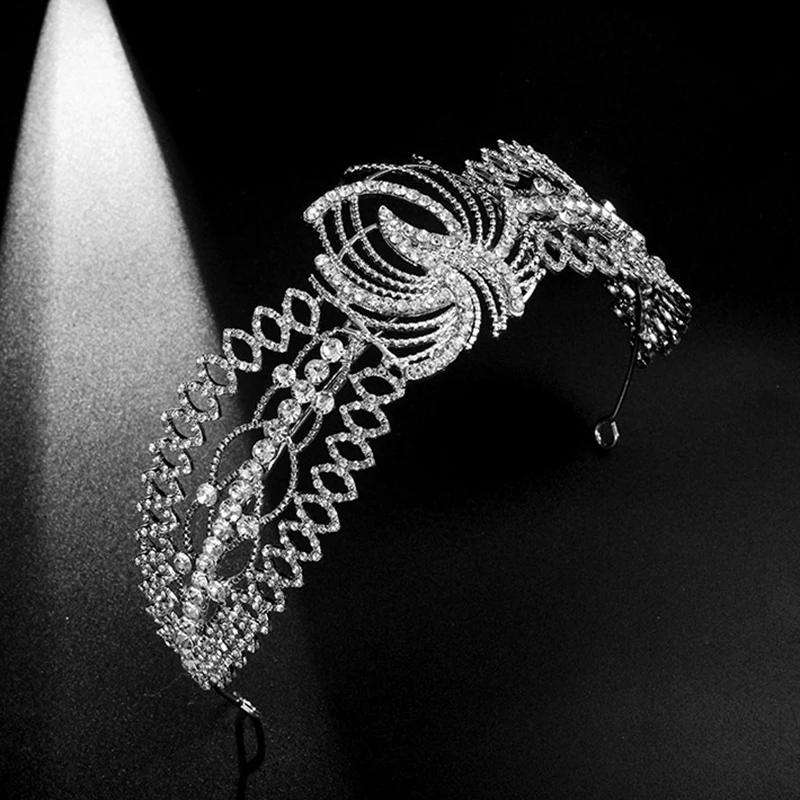 

Модная свадебная полукруглая Корона головной убор Стразы инкрустированный Ретро головной убор ручная работа роскошная Корона Свадебные а...