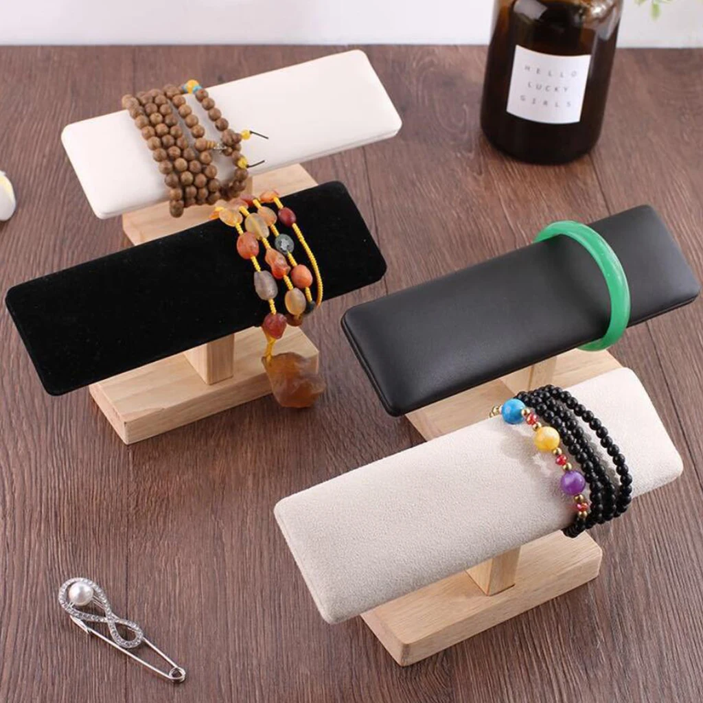 

1pc Velvet/PU T-Bar Bracelet Jewelry Display Stand Organizer Monolayer