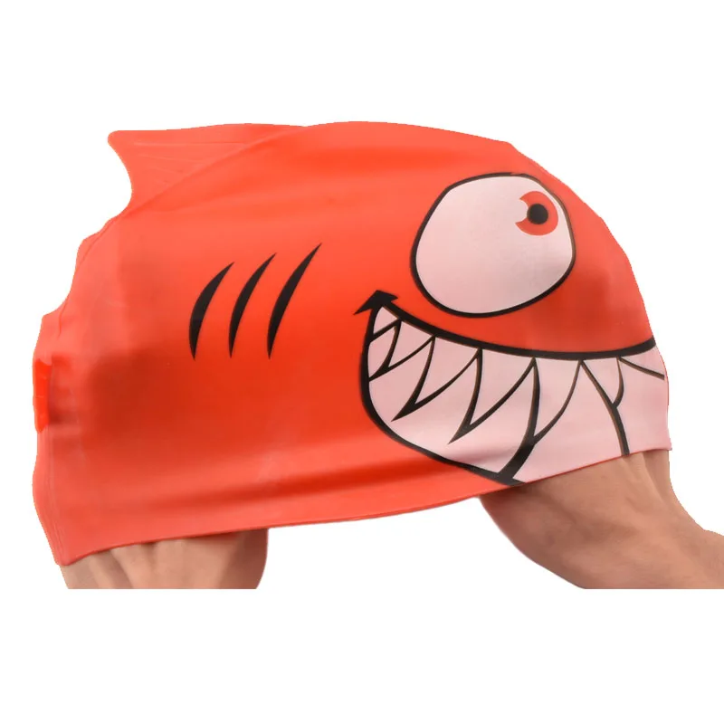 Cartoon Swimming Cap Sharx Children Silicone Kids Waterproof