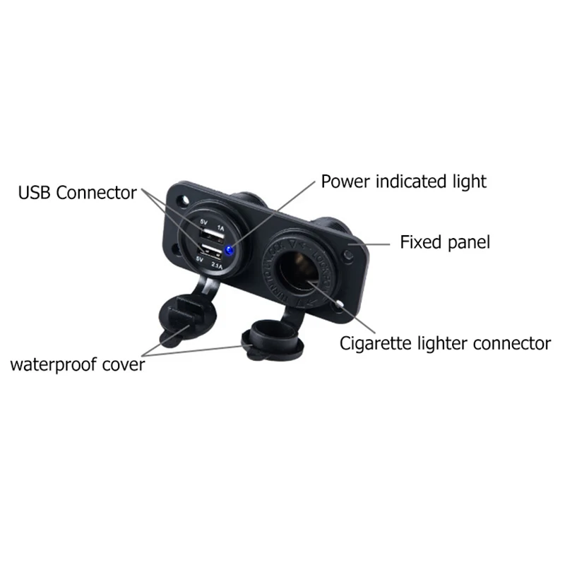 Светодиодный сплиттер для автомобильного прикуривателя 12 В двойная розетка USB