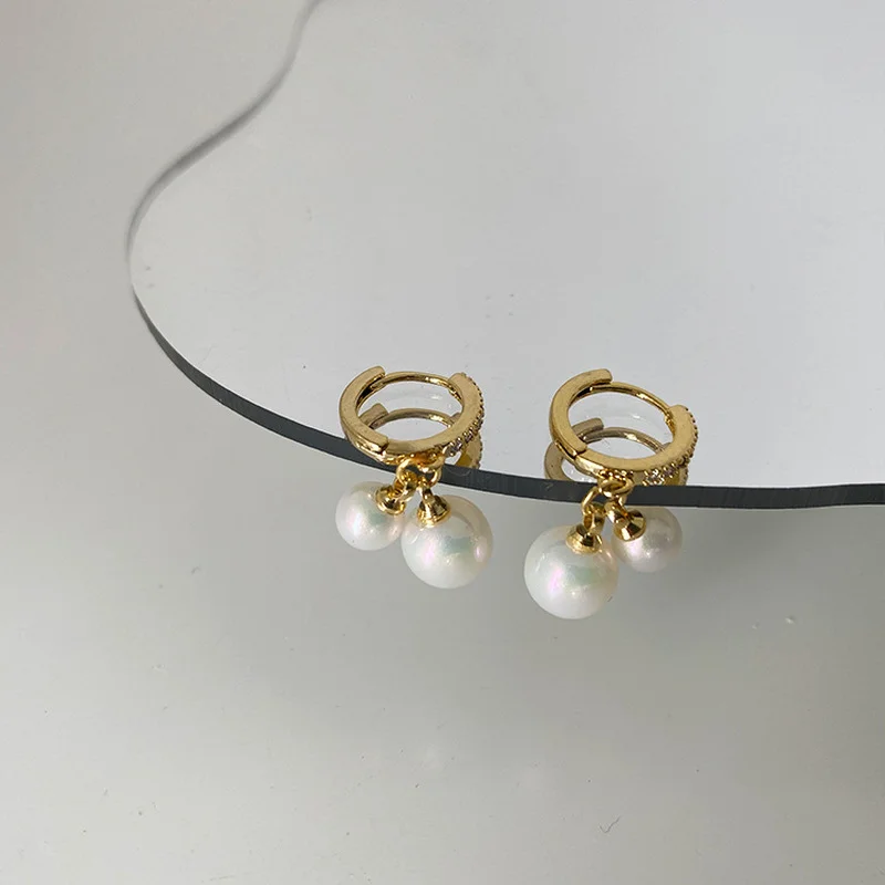 

Origin Summer Textured Simulation Pearl Hoop Earring for Women Girls Minimalist Gold Metallic Earring Jewellery Pendientes