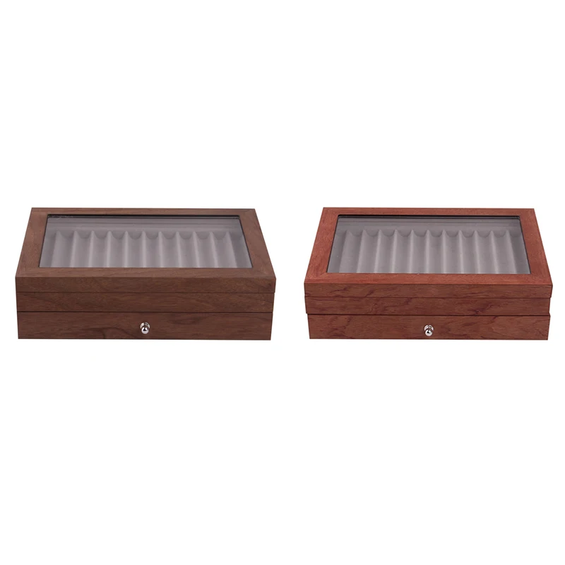 

AD55 Pen Display Box Wood Pen Display Case,Fountain Pen Storage Box,23 Pen Organizer Box with Clear Window