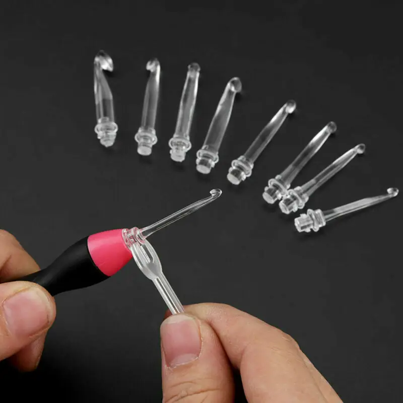 

12-IN-1 USB LED Light Up Crochet Hooks Knitting Needles Weave Sewing Tools Set