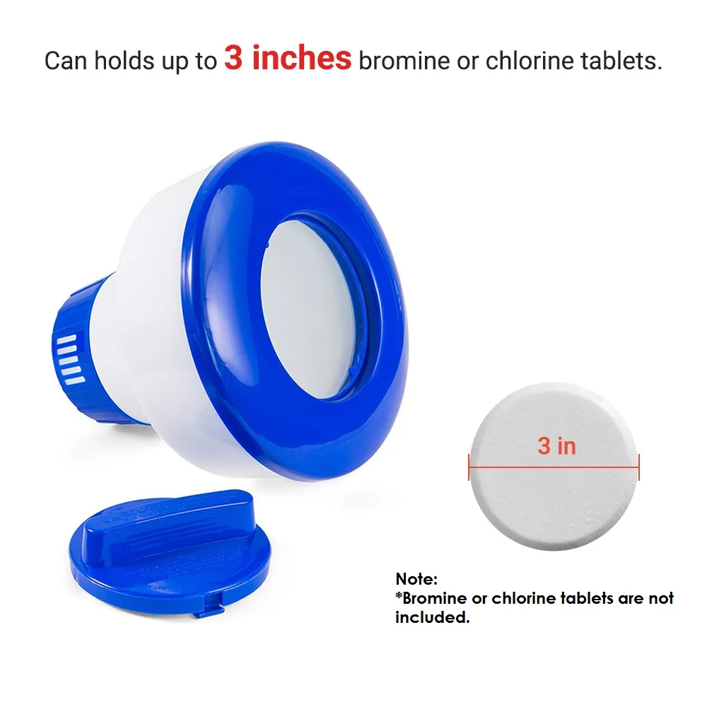 Floating Pool Chemical Dispenser Retractable Bromine Chlorine Tablet Holder Floater for Spa Hot Tub Swiming | Инструменты