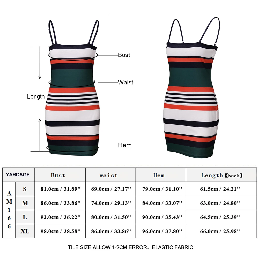 

2020 New Women Sexy Sleeveless Stripes Adjustable Spaghetti Straps Bodycon Sling Dress Mini Short Women Dress Club Party Dress