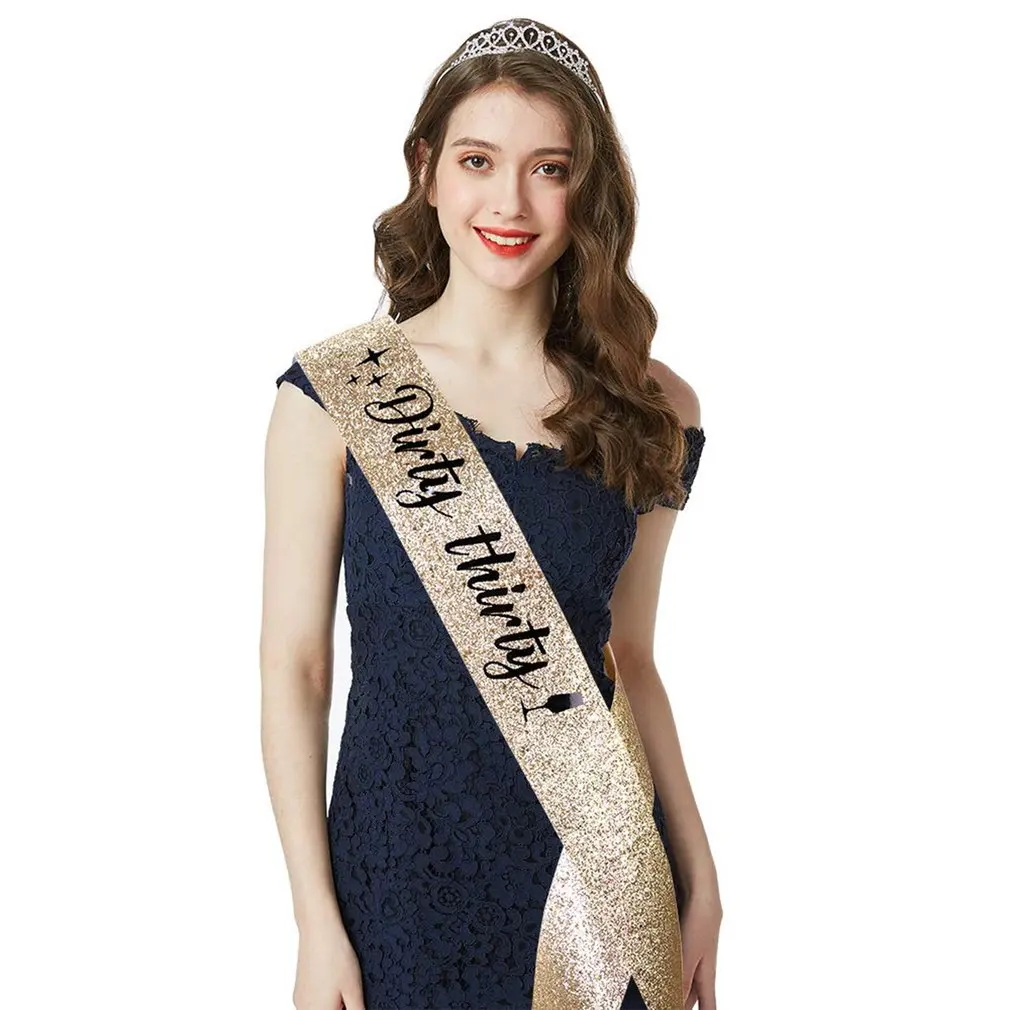 

Sash And Rhinestone Tiara Set Birthday Gifts Birthday Sash For Women Fun Party Favors Birthday Party Supplies