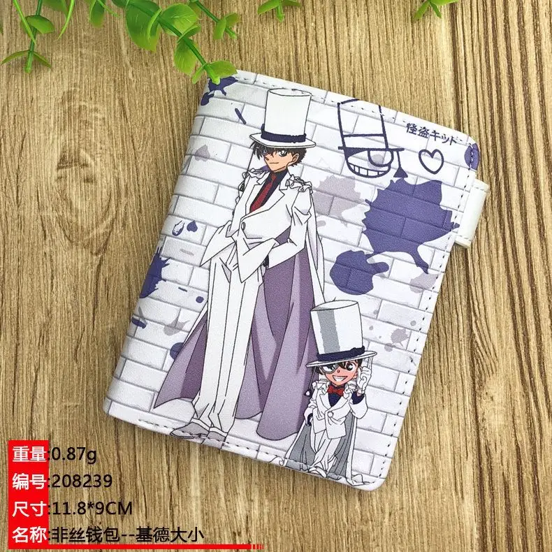 Аниме Детектив Конан Kaitou малыш короткая из искусственной кожи бумажник с