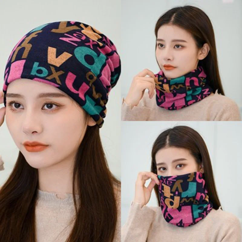 

Autumn Winter Multicolor Ladies Students All-Match Face Protection Headgear High Collar Three-User Outdoor Riding Warm Bib i15