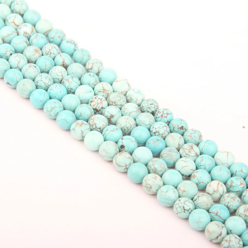 

Round Natural Stone Beads Blue Turquoises for Jewelry Making Beadwork DIY Bracelet Necklace 4/6/8/10/12mm