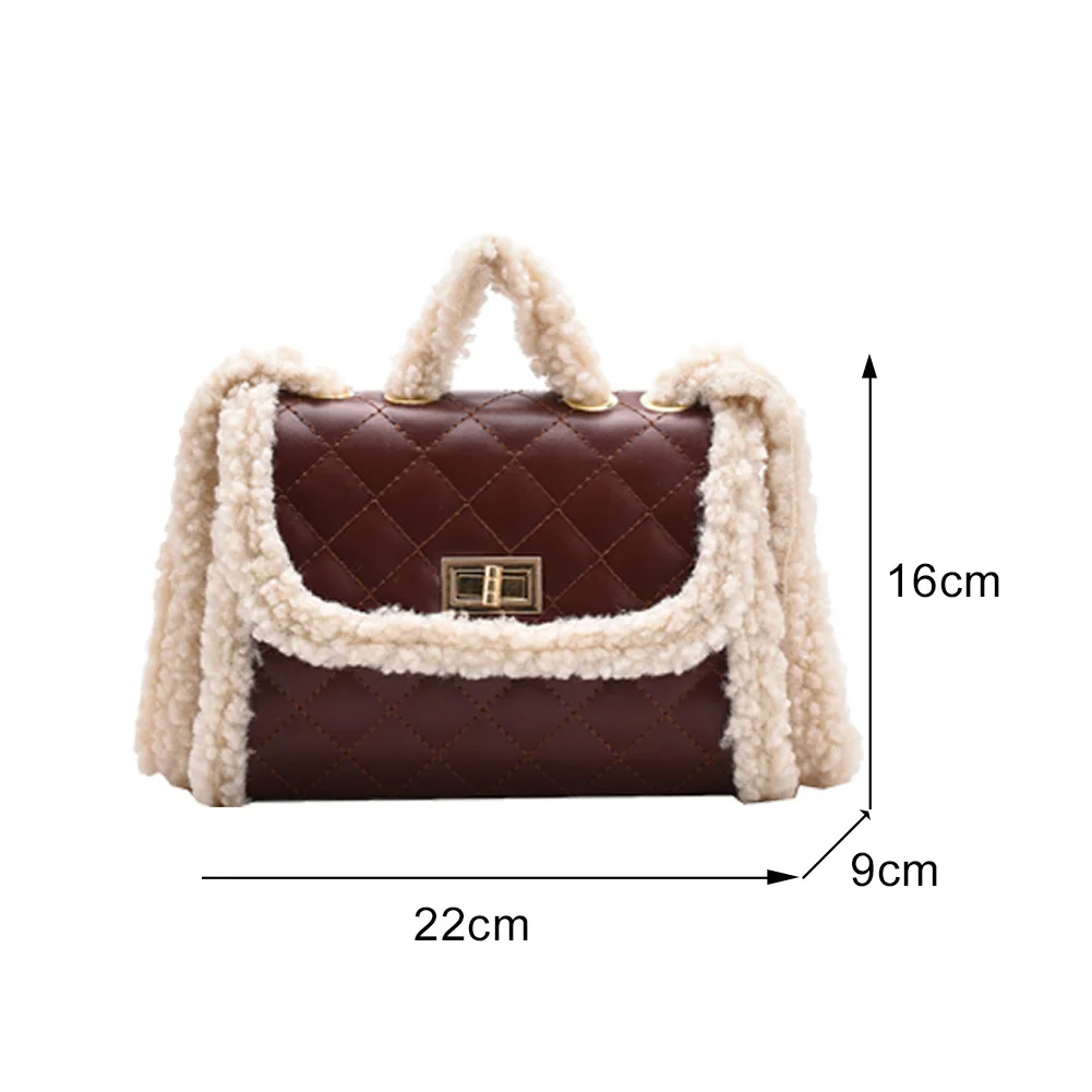 

2021 Fashion Womens Bags Pu Leather Bags Fluffy Shoulder Messenger Bag Plush Soft Women Crossbody Bag Casual Luxury Handbags