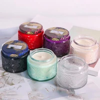 1pcs candle jars colorful making supplies soy wax glass candle cup aromatherapy material diy candle container velas candles