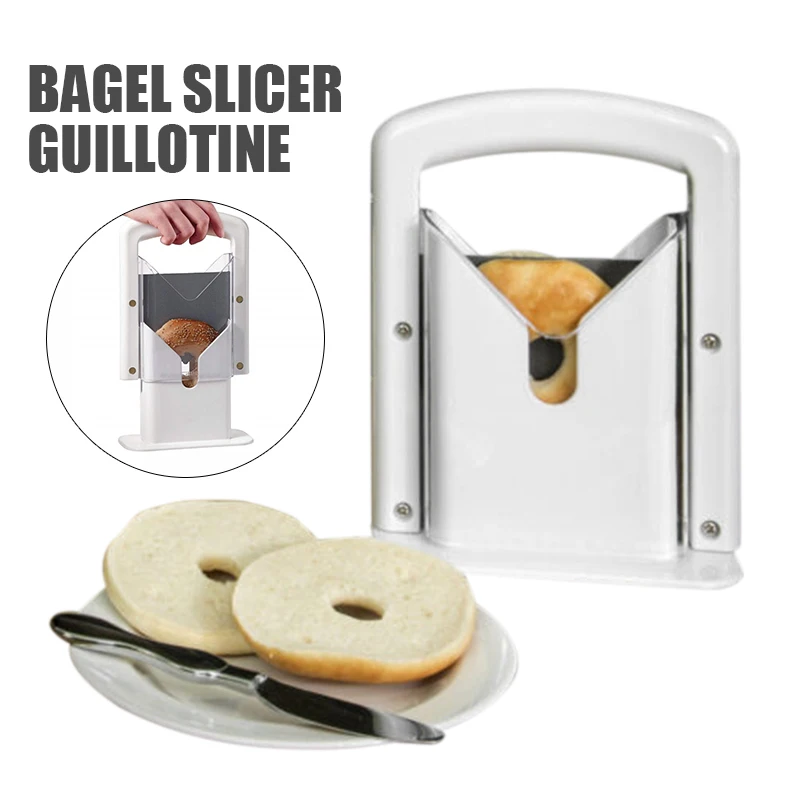 Home Kitchen Bagel Slicer White Guillotine Muffins Bun Rolls Cutter Bread Slicing Machine Baking Pastry DIY Tools | Дом и сад