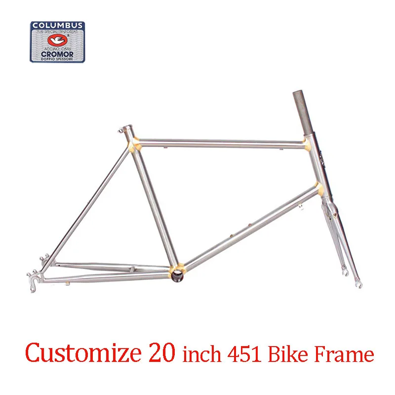 

Рама для шоссейного велосипеда, 20 дюймов, 451C 650C 700C, хромированная сталь 525 725