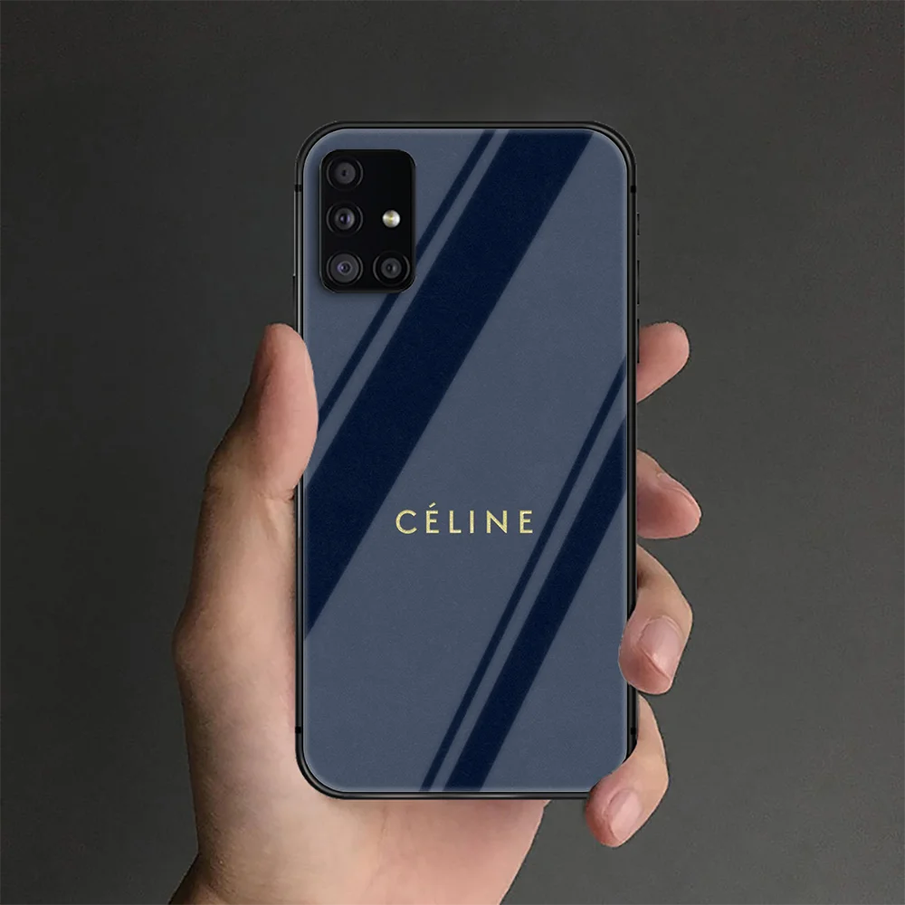 

French Celin Luxury Brand Phone Tempered Glass Case Cover For Samsung Galaxy S Note 5 6 9 10 10E 20 21 FE Plus Uitra 3D