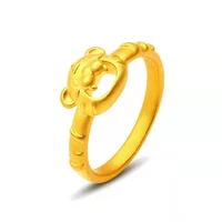 pure 999 24k yellow gold ring 3d lucky tiger ring for man woman best gift for new year