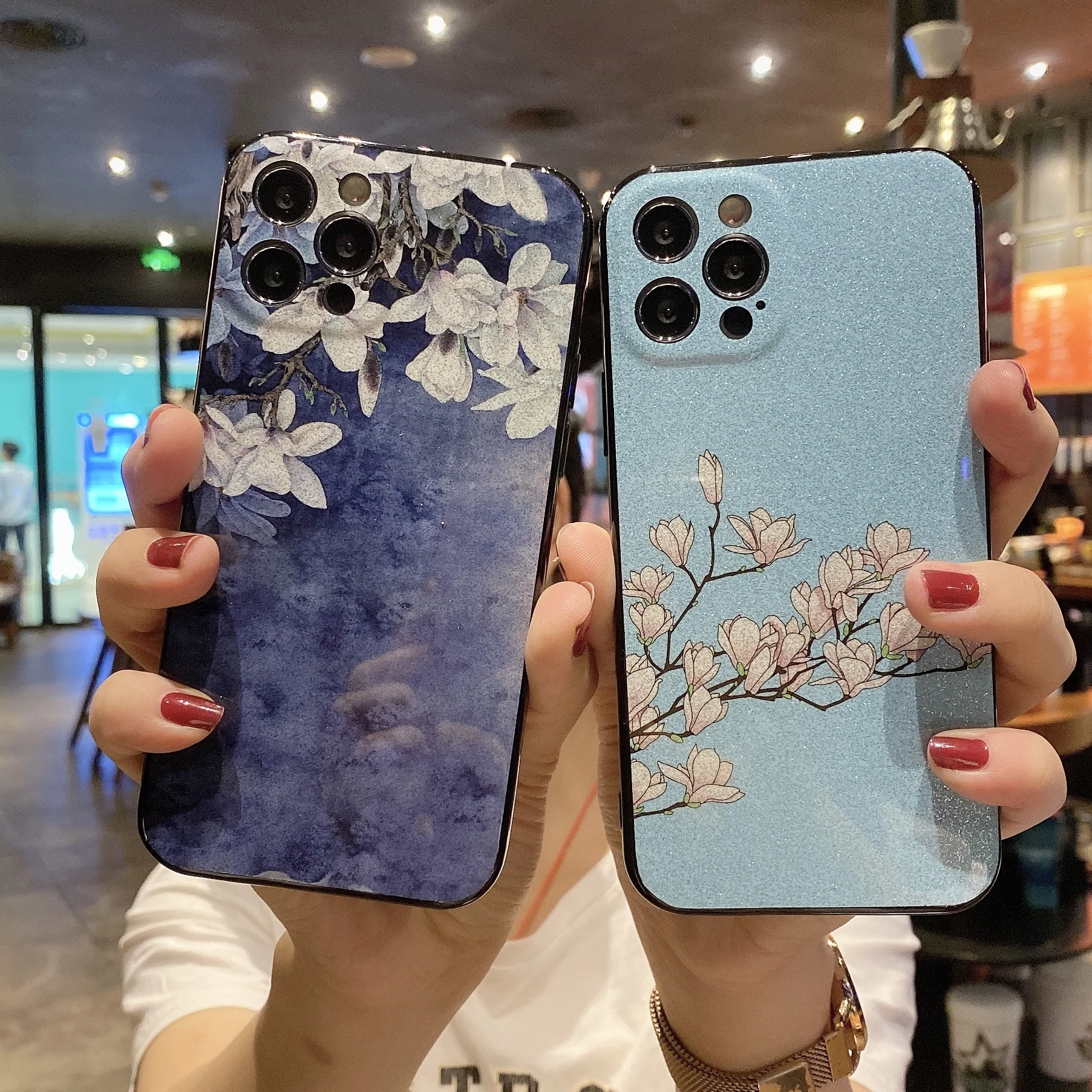 

Fashion Glitter Flower Phone Cover For Huawei Y5p Y6p Y7P Y7A Y8P Y8S Y9A Mate 40 Pro Plus 9A 9C 9S 9X Pro Soft TPU Case
