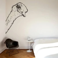 ostrich head wall sticker removable pvc wall decal poster home decoration art wallpaper diy funny animal 2212