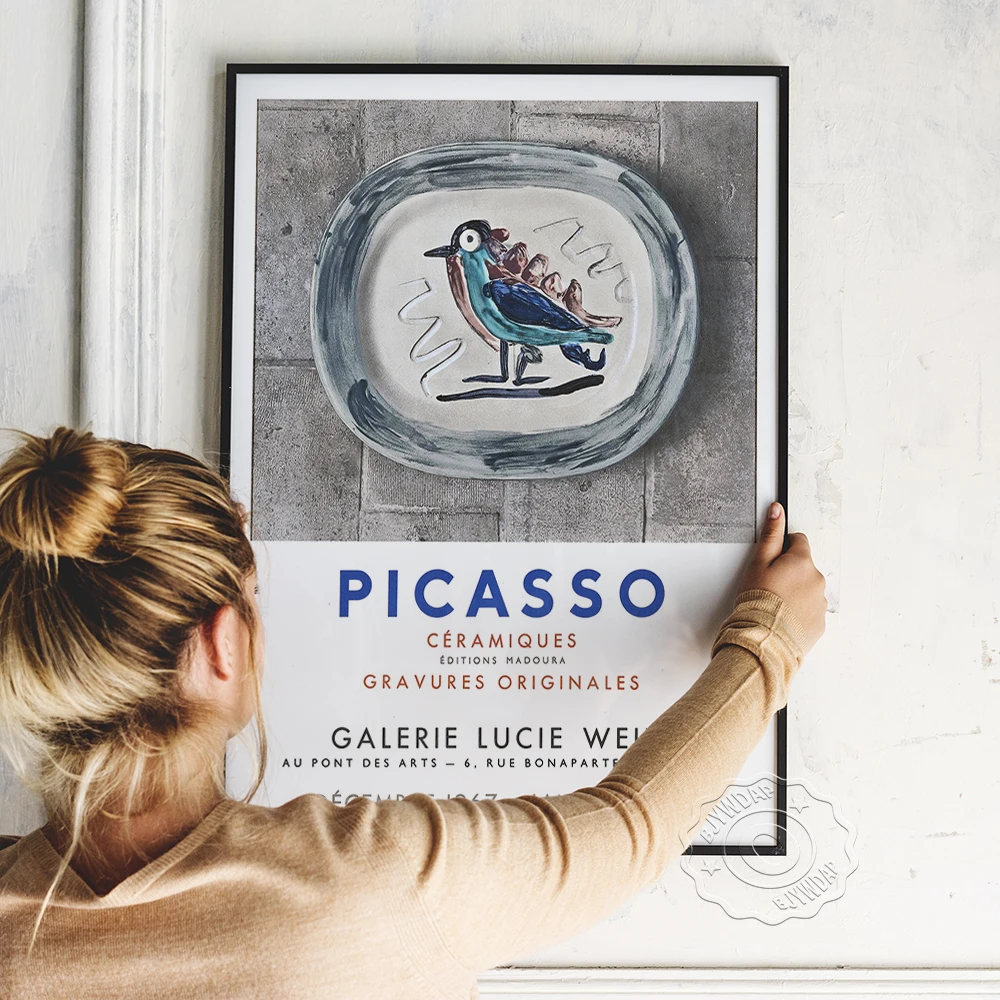 

Pablo Picasso 1968 Vintage French Exhibition Poster, Classic Art Bird Canvas Painting, Retro Poster Wall Picture Home Decor Gift