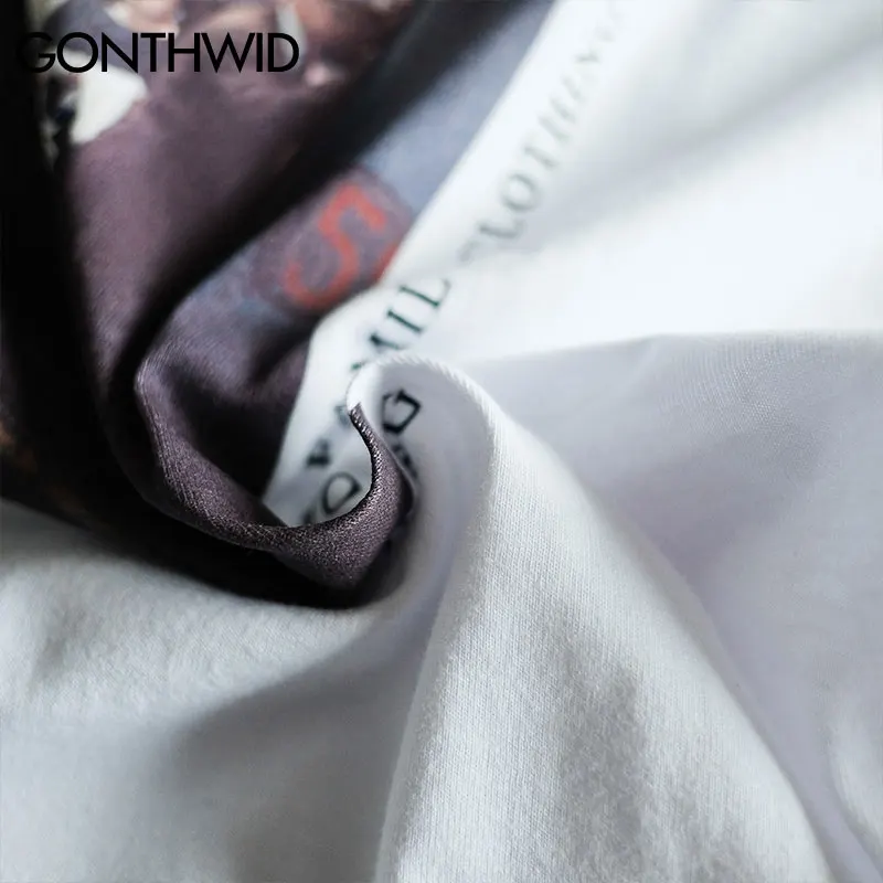 Футболка GONTHWID мужская с принтом винтажная тенниска коротким рукавом