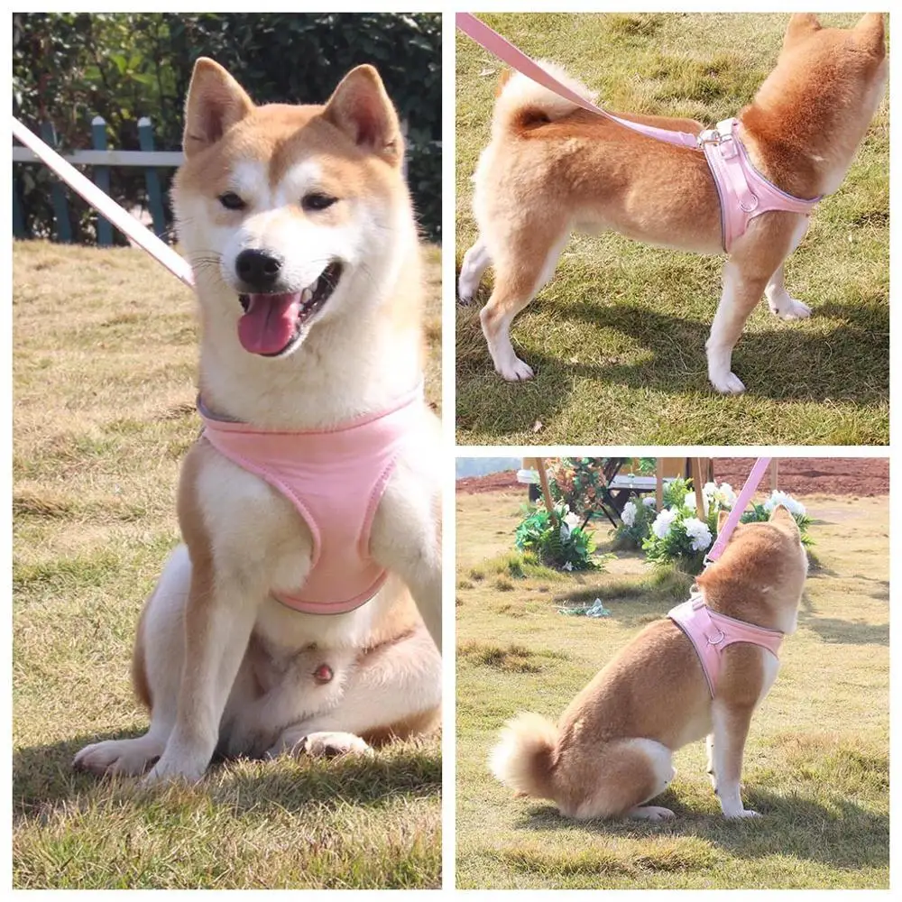 Светоотражающая Защитная шлейка для собак и поводок жилет маленьких средних