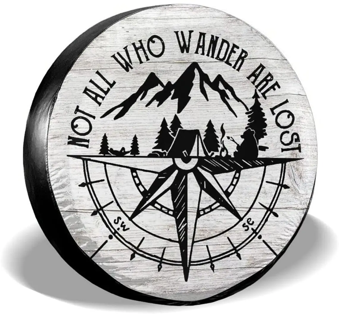 

Hitamus Not All Those Who Wander are Lost Spare Tire Cover Universal Fit for Jeep Wrangler Rv SUV Truck Travel Trailer