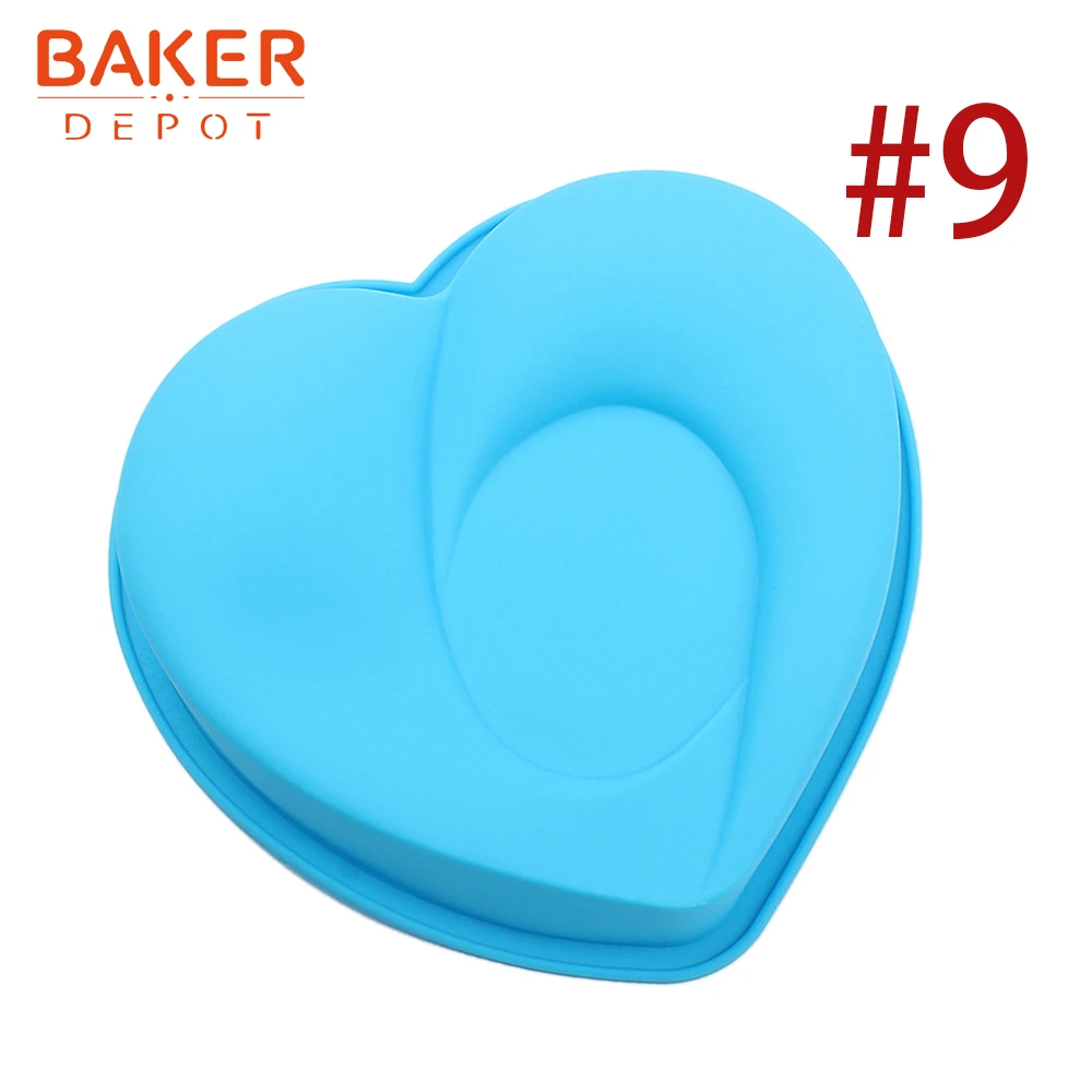 CDY-257 BAKER DEPOT, силиконовая форма для торта, сердце, форма для выпечки тортов, большие торты, хлебная выпечка, инструмент для кекса, форма для пиццы, сделай сам, на день рождения - Цвет: CDY-257