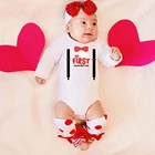 Детский комбинезон с длинным рукавом, с принтом в виде красного сердца