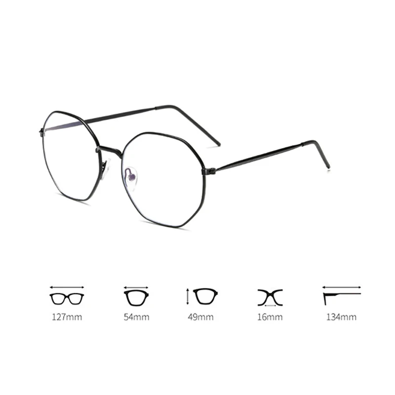 Elbru Anti-blue Light Metal Eyeglasses Frame Women Men Clear Lens Glasses Fake Glasses Irregular Optical Glasses Frame images - 6