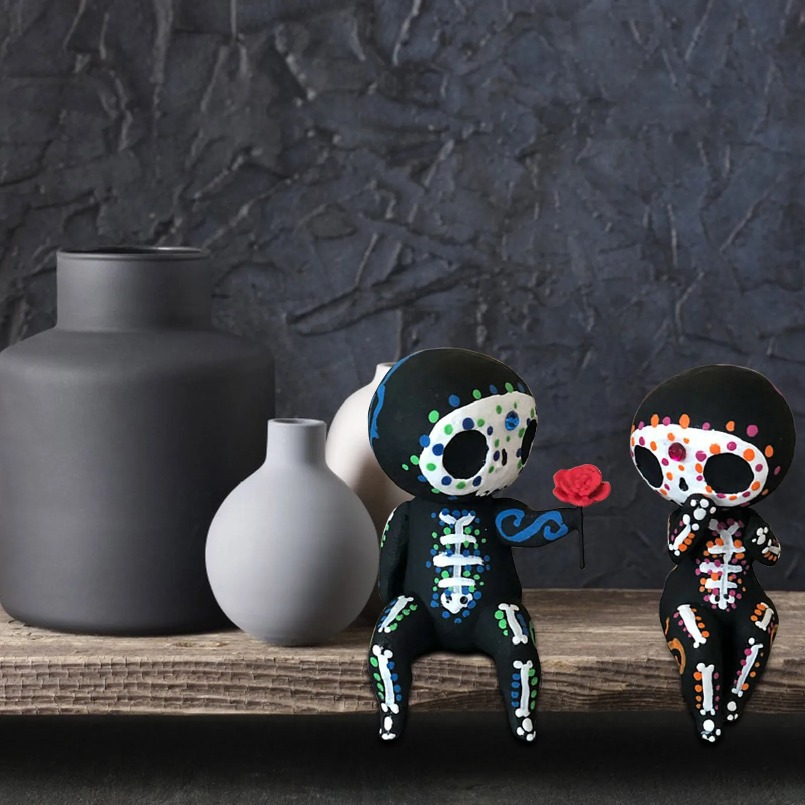 

Crafts Resin Sugar Skull Couple Statue Cute Statue Skull Resin Flower Delivery Cute Sugar Skull Couple Statue Crafts Lovers