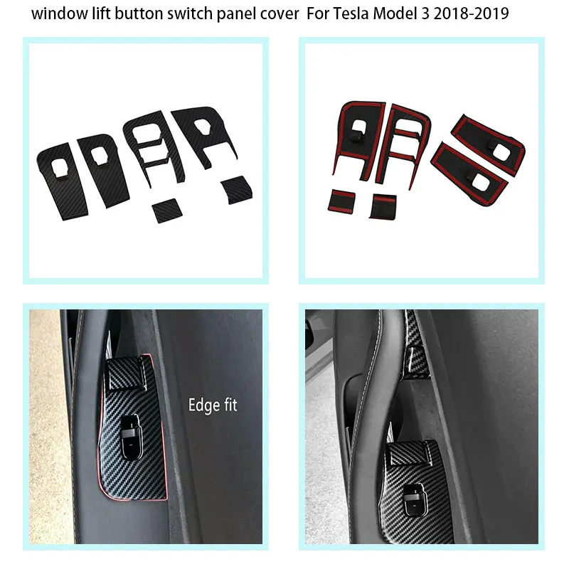 

Для Tesla Model 3 17-21, дверной подлокотник, кнопка Подъема Окна, панель переключателя, крышка, отделка