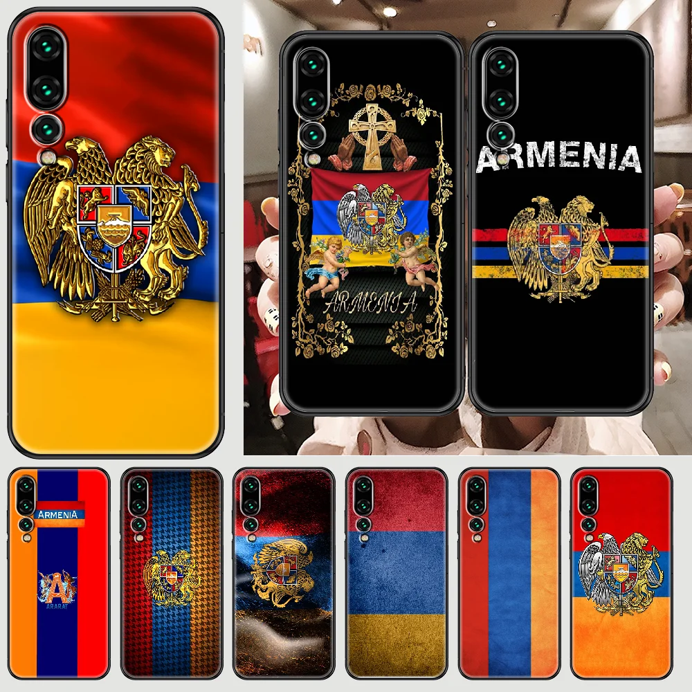 Чехол для телефона с арменским флагом Huawei P Mate P10 P20 P30 P40 10 20 Smart Z Pro Lite 2019 Черный