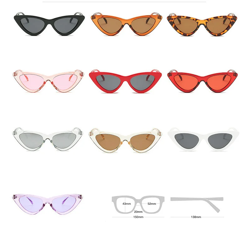 

Metal Hinge Personalized Cat's Eye Women Sunglasses Fashion Triangle Sun Glasses for Lady Transparent Ocean Lens Eyeglasses