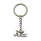Новинка, модный мужской высококачественный автомобильный брелок, металлический держатель сделай сам, цепочка серебряного цвета, кулон I Love Music в подарок