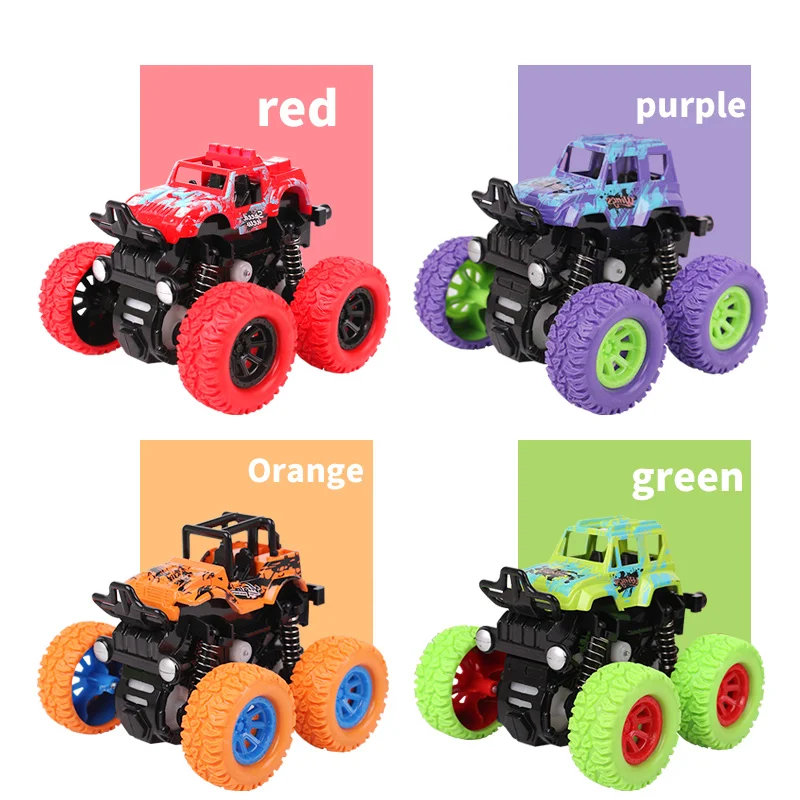 

4 color Big Wheel Monster Truck juguetes Flipping Car voiture Inertia Friction Power SUV Diecast Outdoor kids toys toys for boys