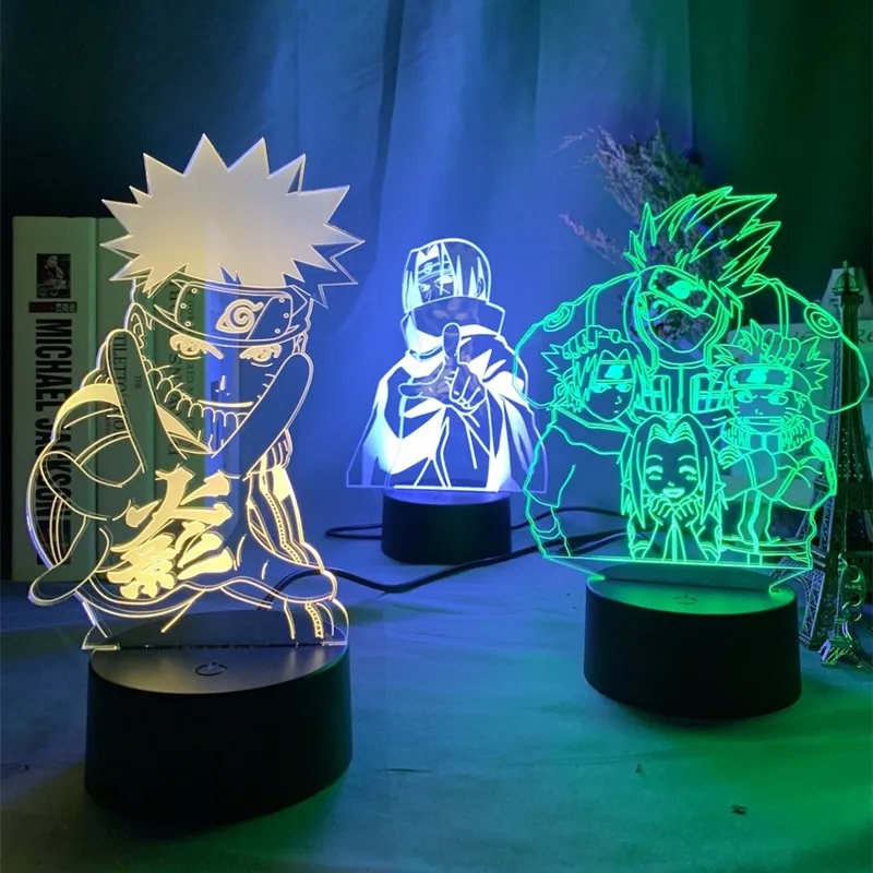 Ночник в стиле аниме мультяшсветильник сенсорный светодиодный светильник 3D для