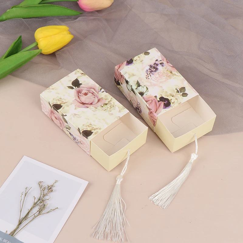 

10 шт., картонные подарочные коробки с кисточками для детского дня рождения