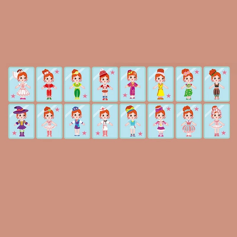 

Magnetic Cartoon Girl Change Clothes Game Wooden Dressing Jigsaw Kids Puzzles Drawing Board Learning Educational Toys
