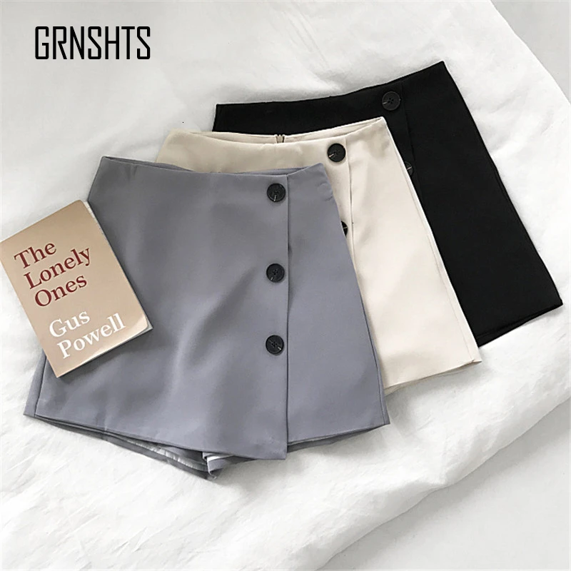 2019 летние короткие женские шорты с высокими пуговицами украшенные необычными