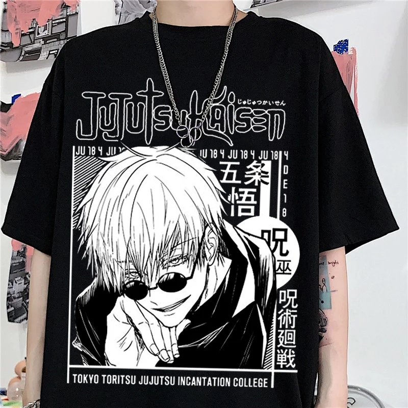 

T shirt Manga Japanese Anime Jujutsu Kaisen T Shirt Men gojo satoru Tops Yuji Itadori Graphic Tees Cool Unisex Male 90s