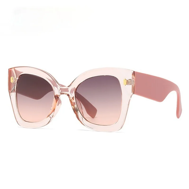 Женские солнцезащитные очки в стиле пэчворк большие квадратные кошачий глаз с