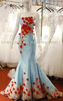 free shipping actual lmages robe de soiree 2016 new fashion sexy luxury vestido de festa long mermaid party gown evening dress