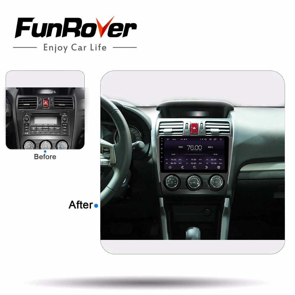 Funrover " 2.5D+ ips Android 9,0 2 din Автомобильный Радио DVD Мультимедиа стерео плеер для Subaru Forester XV WRX 2012- gps навигация
